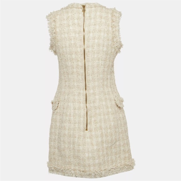 Balmain Tweed Sleeveless Double Breasted Mini Dress - Picture 5 of 8